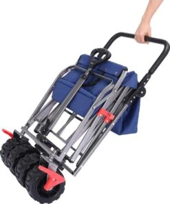 AREBOS Handkar | Transportwagen | Apparatuurwagen | Opvouwbaar | Duwstang| Blauw -Campingwinkel 1001x1200 5