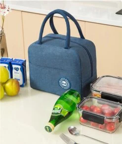 Merkloos Koeltas Lunch - Lunchtas Volwassenen - Kinderen - Lunchtrommel - Picknicktas - Koelzak - Coolbag - Waterdicht - Lunchtas - Koeltasje - Donker Blauw -Campingwinkel 1015x1200 1