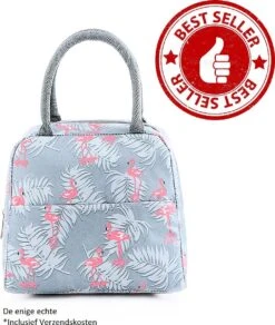 Koeltas - Lunchtas - Volwassenen En Kinderen - Compact & Handig: Zomer - Picknick -School - Lunch - Werk - Grijs Flamingo -Campingwinkel 1016x1200 4
