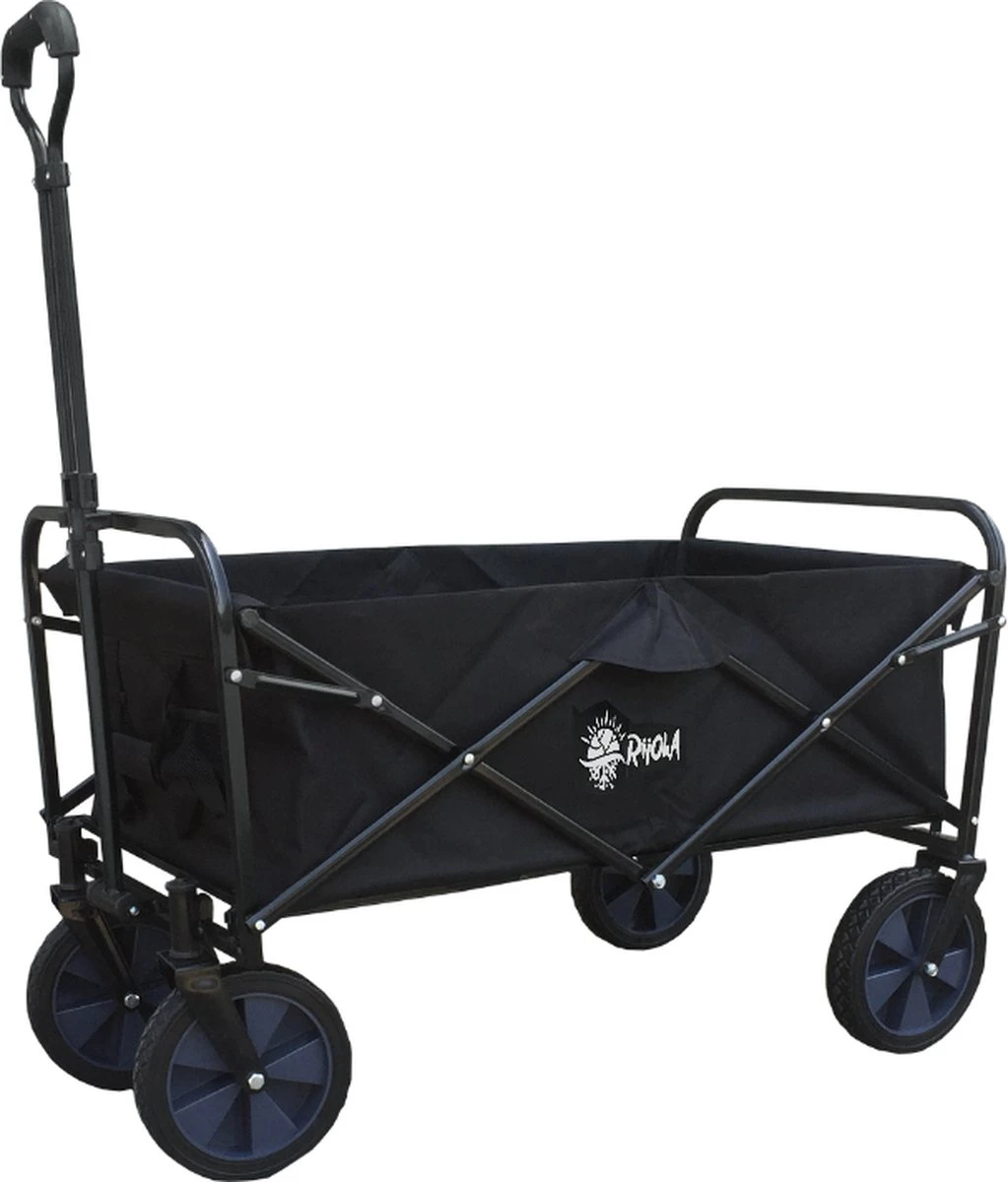 Rijoka Opvouwbare Bolderkar/Bolderwagen - Telescopische Stang | Zwart