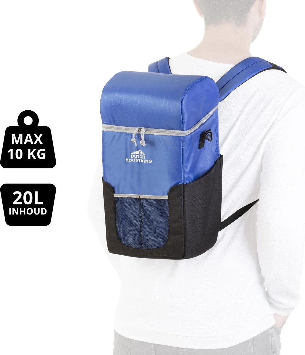 Dutch Mountains Koeltas Rugzak | Cooler Backpack 20 Liter | Picknicktas | Lunchtas | Koelrugzak | Strandtas | Blauw 9 Dutch Mountains Koeltas Rugzak | Cooler Backpack 20 Liter | Picknicktas | Lunchtas | Koelrugzak | Strandtas | Blauw - Afbeelding 9