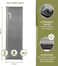 Skandika Easy Single Zelfopblaasbaar Slaapmat – Slaapmat – Slaapmat Zelfopblazend – Logeerbed – Polyester, PVC - Premium Zelfopblazend Luchtbed, Antislip-materiaal, Ideaal Voor Camping – Outdoor, Camping – Kamperen – 196 X 60 X 10 Cm – 3.2kg - Grijs 12 Skandika Easy Single Zelfopblaasbaar Slaapmat – Slaapmat – Slaapmat Zelfopblazend – Logeerbed – Polyester, PVC - Premium Zelfopblazend Luchtbed, Antislip-materiaal, Ideaal Voor Camping – Outdoor, Camping – Kamperen – 196 X 60 X 10 Cm – 3.2kg - Grijs -Campingwinkel 1049x1200 4