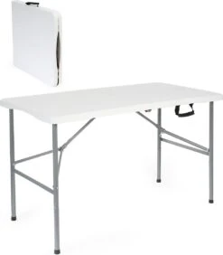 Toboli Klaptafel 120x60x74cm Campingtafel Wit; Bijzettafel, Inklapbare Tafel - Multistrobe -Campingwinkel 1051x1200