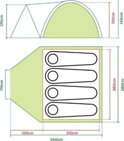 Coleman Darwin 4 Plus Koepeltent - 4-Persoons - Groen -Campingwinkel 1056x1200