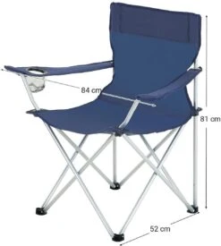 Set Van 2 Opvouwbare Campingstoelen, Klapstoelen Voor Buiten, Comfortabel, Met Armleuningen En Bekerhouders, Stabiel Frame, Draagvermogen 120 Kg - Blauw -Campingwinkel 1078x1200 1