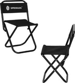 Springos Campingstoel | Kampeerstoel | Vouwstoel | Klapstoel | Zwart -Campingwinkel 1080x1200