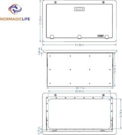 Merkloos NormadicLife® - Outdoor – Opklapbare Tafel - Eettafel – Tafel Voor Buitenkeuken - Caravan – Camper – Picknicktafel - Ingebouwd Ledlicht – Wit -Campingwinkel 1081x1200