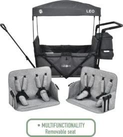 FableKids LEO X4Plus Opvouwbare Wagen Met Dak Fossil Grey -Campingwinkel 1082x1200 6