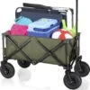 Campart Bolderkar HC-0915 - Opvouwbaar - Bolderwagen Met Stevig Harmonicaframe - Inclusief Opbergtas En Bodemplaat - Groen