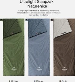 Naturehike® Slaapzak - Lichtgewicht - 205*85cm - Compact - Waterdicht - 3 Seizoenen Slaapzak Lente, Zomer & Herfst - Outdoor - Slaapzakken Volwassen & Kinderen -Campingwinkel 1093x1200 2