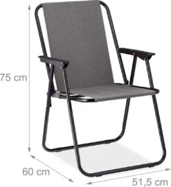 Relaxdays Campingstoel Inklapbaar Set Van 2 - Klapstoel 100 Kg - Visstoel Met Armleuningen - Grijs -Campingwinkel 1094x1200
