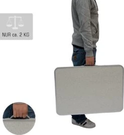 Alu Campingtafel 70x55cm - Inklapbbar Kampeertafel - Picknicktafel Licht Vouwtafel Klaptafel Grijs -Campingwinkel 1102x1200 1