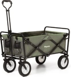 LifeGoods Bolderkar - Opvouwbaar - Draaibare Wielen - 2 Standen - 70KG Draagkracht - Groen