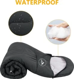 HikeMeister Mummy Slaapzak 1600 Gram - Kamperen - Zwart - Ca. 220 X 80 Cm - Met Binnenzak - Comfortzone: 0-15 Graden - Draagtas -Campingwinkel 1119x1200 2
