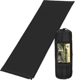 Springos Slaapmat | Zelfopblazend | 180 Cm | Inclusief Hoes | Zwart