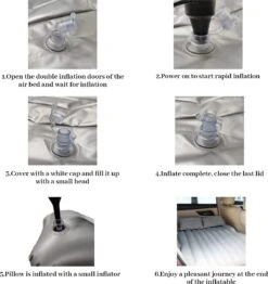 Opblaasbaar Matras Voor In De Auto, Opblaasbaar Bed, Opvouwbaar, Comfortabele Autostoel, Automatras Met Elektrische Luchtpomp En 3 Adapters, 2 Kussens En Draagtas, Voor Camping, Reizen (zwart) -Campingwinkel 1131x1200