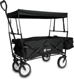 Rijoka Opvouwbare Bolderkar/Bolderwagen | Met Dakje En Draagtas | Zwart