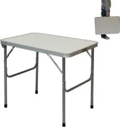 Alu Campingtafel 70x55cm - Inklapbbar Kampeertafel - Picknicktafel Licht Vouwtafel Klaptafel Grijs