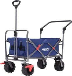 AREBOS Handkar | Transportwagen | Apparatuurwagen | Opvouwbaar | Duwstang| Blauw -Campingwinkel 1142x1200 6
