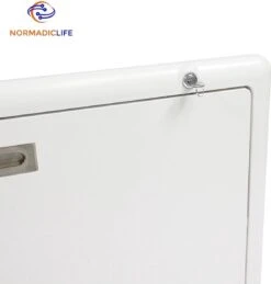 Merkloos NormadicLife® - Outdoor – Opklapbare Tafel - Eettafel – Tafel Voor Buitenkeuken - Caravan – Camper – Picknicktafel - Ingebouwd Ledlicht – Wit -Campingwinkel 1144x1200 1