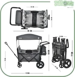 FableKids LEO X4Plus Opvouwbare Wagen Met Dak Fossil Grey -Campingwinkel 1161x1200 6