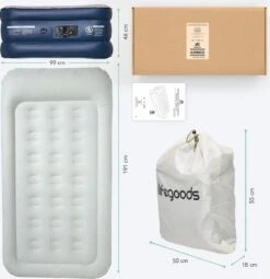 LifeGoods Luchtbed - 1 Persoons - Met Ingebouwde Pomp - Incl. Draagtas En Reparatiekit -Campingwinkel 1163x1200 1