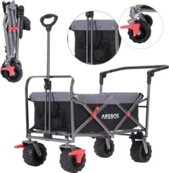 AREBOS Opvouwbare Steekwagen Met Telescopische Stang Draagvermogen 100 Kg