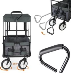 Monzana Bolderkar Opvouwbaar - 100 Liter - Met Afneembaar Dak Grijs -Campingwinkel 1180x1200 9