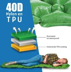 TRVLMORE Slaapmat - Zelfopblazend - 1 Persoons - Ingebouwde Pomp En Kussen - Groen -Campingwinkel 1183x1200 4