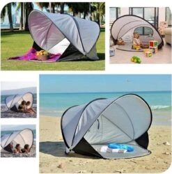Deryan Luxe Pop Up Strandtent XXL - Anti-UV 50+ - Zilver -Campingwinkel 1185x1200 2