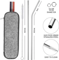 House Of Husk Reisbestek - Reis Bestekset - Chopsticks - Metalen Rietjes Met Borstel - Lepel - Vaatwasserbestendig - RVS - 7 Delig - Zilver -Campingwinkel 1186x1200 5