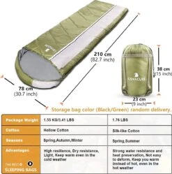 COVACURE 1.5/0.8kg Slaapzak, 3 Seizoenen Ultra Warm & Lichtgewicht Slaapzak Voor Volwassenen, Envelop Compacte Outdoor Slaapzakken Met Draagbare Compressie Tas Voor Camping, Rugzakken, Wandelen... -Campingwinkel 1189x1200 4