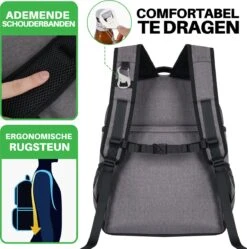 Brisby 4 Laags Geïsoleerde Koeltas Rugzak - 25 Liter - Met Handige Vakken Voor Bestek En Essentials - Waterafstotend Materiaal - Donkergrijs -Campingwinkel 1192x1200 8