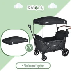 FableKids LEO X2 Lite Opvouwbare Handkar Met Dak Onyx Zwart -Campingwinkel 1194x1200 6