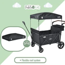 FableKids LEO X4Lite Opvouwbare Handkar Met Dak Onyx Zwart -Campingwinkel 1194x1200 7