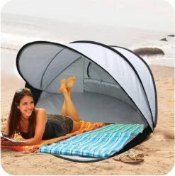 Deryan Luxe Pop Up Strandtent XXL - Anti-UV 50+ - Zilver -Campingwinkel 1197x1200 32