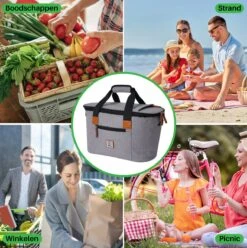 Brisby 4 Laags Geïsoleerde Koeltas - Boodschappentas 21 Liter - Grijs -Campingwinkel 1197x1200 35
