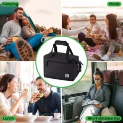 Brisby 4 Laags Geïsoleerde Koeltas - Lunchtas 12 Liter - Extra Ruimte Uitvouwbaar- Zwart -Campingwinkel 1197x1200 37
