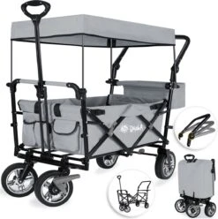 Rijoka Luxe Opvouwbare Bolderkar/Bolderwagen | Met Dakje En Draagtas | Grijs -Campingwinkel 1197x1200 58
