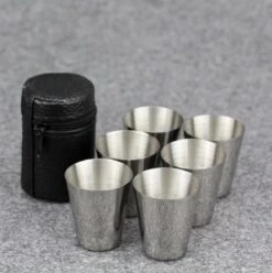 6x Rvs Shot Bekertjes - Borrelglaasjes - Thee/ Koffie Beker - Shotjes Met Leren Case - Bekers 30 ML -Campingwinkel 1197x1200 60