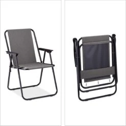 Relaxdays Campingstoel Inklapbaar Set Van 2 - Klapstoel 100 Kg - Visstoel Met Armleuningen - Grijs -Campingwinkel 1198x1200 3