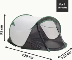 JEMIDI Tweepersoons Pop-up Tent - Opgooitent, Werptent Voor 2 Personen - Ideaal Als Festivaltent Of Kampeertent - Verschillende Kleuren -Campingwinkel 1200x1004 3