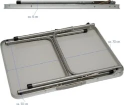 Alu Campingtafel 70x55cm - Inklapbbar Kampeertafel - Picknicktafel Licht Vouwtafel Klaptafel Grijs -Campingwinkel 1200x1026