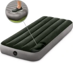 Intex Luchtbed - 1-Persoons - 76 X 191 X 25 Cm - Groen - Met Ingebouwde Voetpomp + Hoeslaken Wit + Reparatieset -Campingwinkel 1200x1032 1