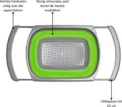 Buxibo - 3-Delige Keuken Vergiet Set Inklapbaar Groen/Grijs -Campingwinkel 1200x1056 6