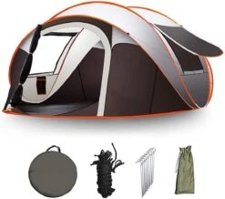 Fly Lab Luxe Pop Up Tent - Kampeer Tent - Grijs/Oranje - 4 Persoons -Campingwinkel 1200x1059 2
