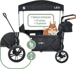 FableKids LEO X4Lite Opvouwbare Handkar Met Dak Onyx Zwart -Campingwinkel 1200x1089 5