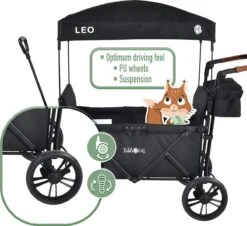 FableKids LEO X2 Lite Opvouwbare Handkar Met Dak Onyx Zwart -Campingwinkel 1200x1100 6