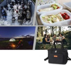 Lunchtas - Koeltas Voor Dames En Heren - Cool Bag - 4 Laags Geïsoleerde Koeltas - Kleine Cooler - Lunch Box - Lunchtas 15 Liter- Zwart -Campingwinkel 1200x1107 5