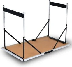 Kamyra® Campingtafel Inklapbaar - Kampeertafel, Partytafel - Opvouwbaar, Lichtgewicht & In Hoogte Verstelbaar - Aluminium/Hout -Campingwinkel 1200x1121 1